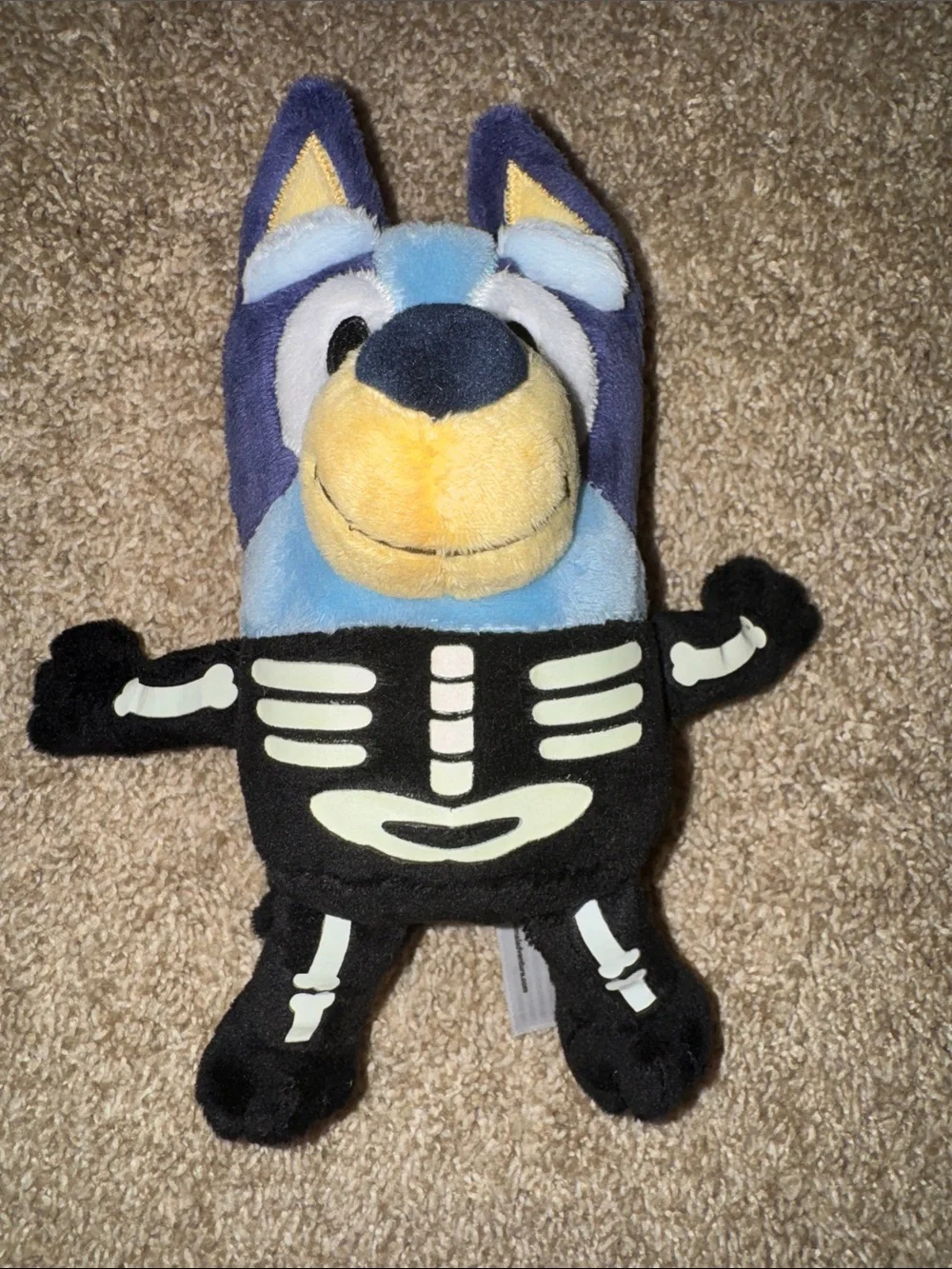 Plush Bluey with Glow Skeleton Design